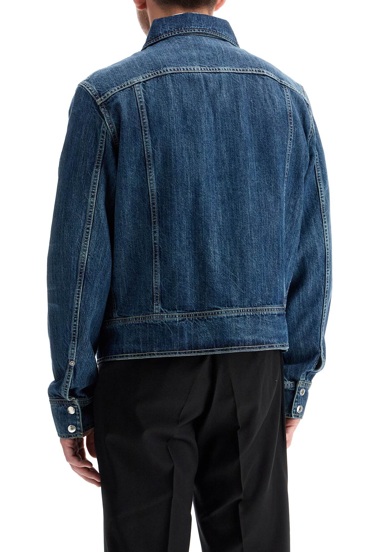 Shop Our Legacy Denim Trucker Jacket For In Vintage Denim (blue)