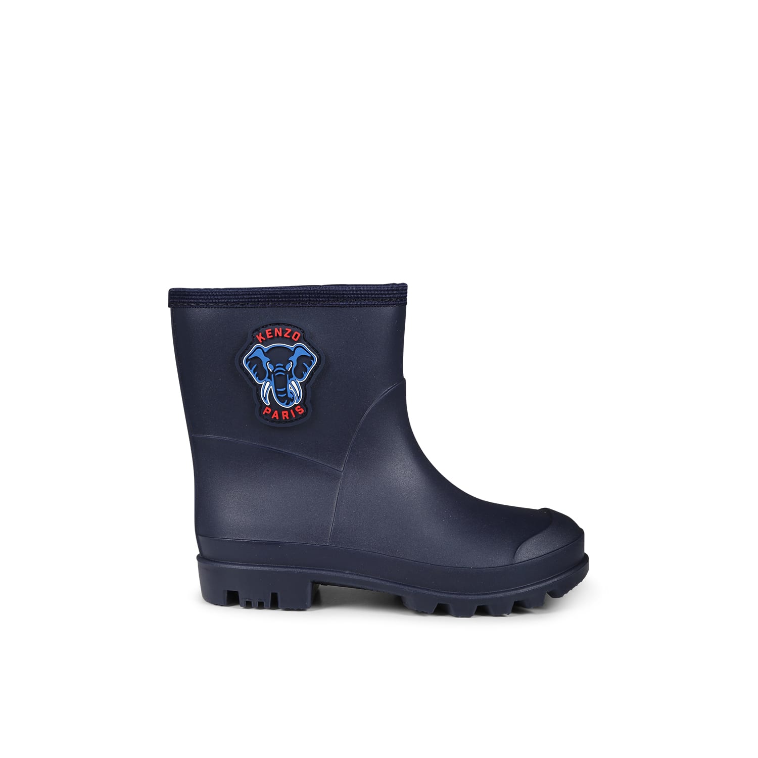 Shop Kenzo Blue Rain Boots For Kids With Elephant And Logo