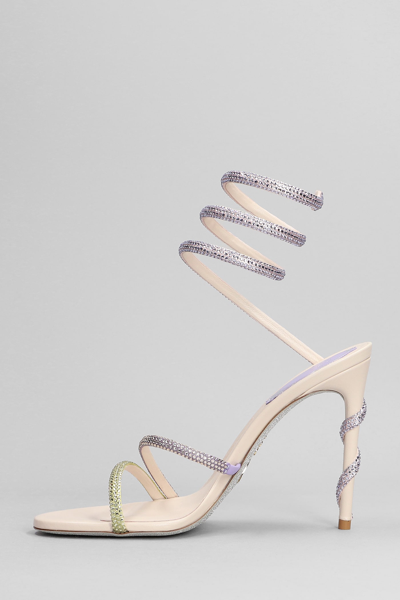 Shop René Caovilla Margot Sandals In Yellow Leather