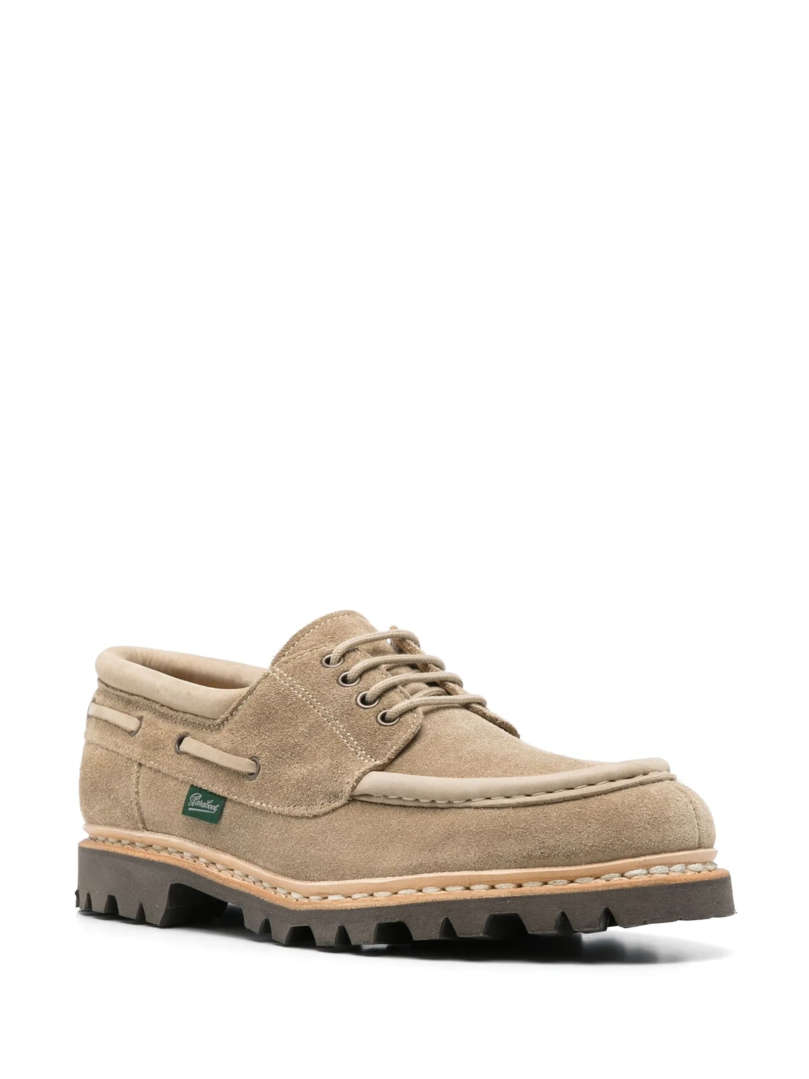 Paraboot Chimey Suede Moccasin With Almond-shaped Toe In Jannu Marron Vel Sand