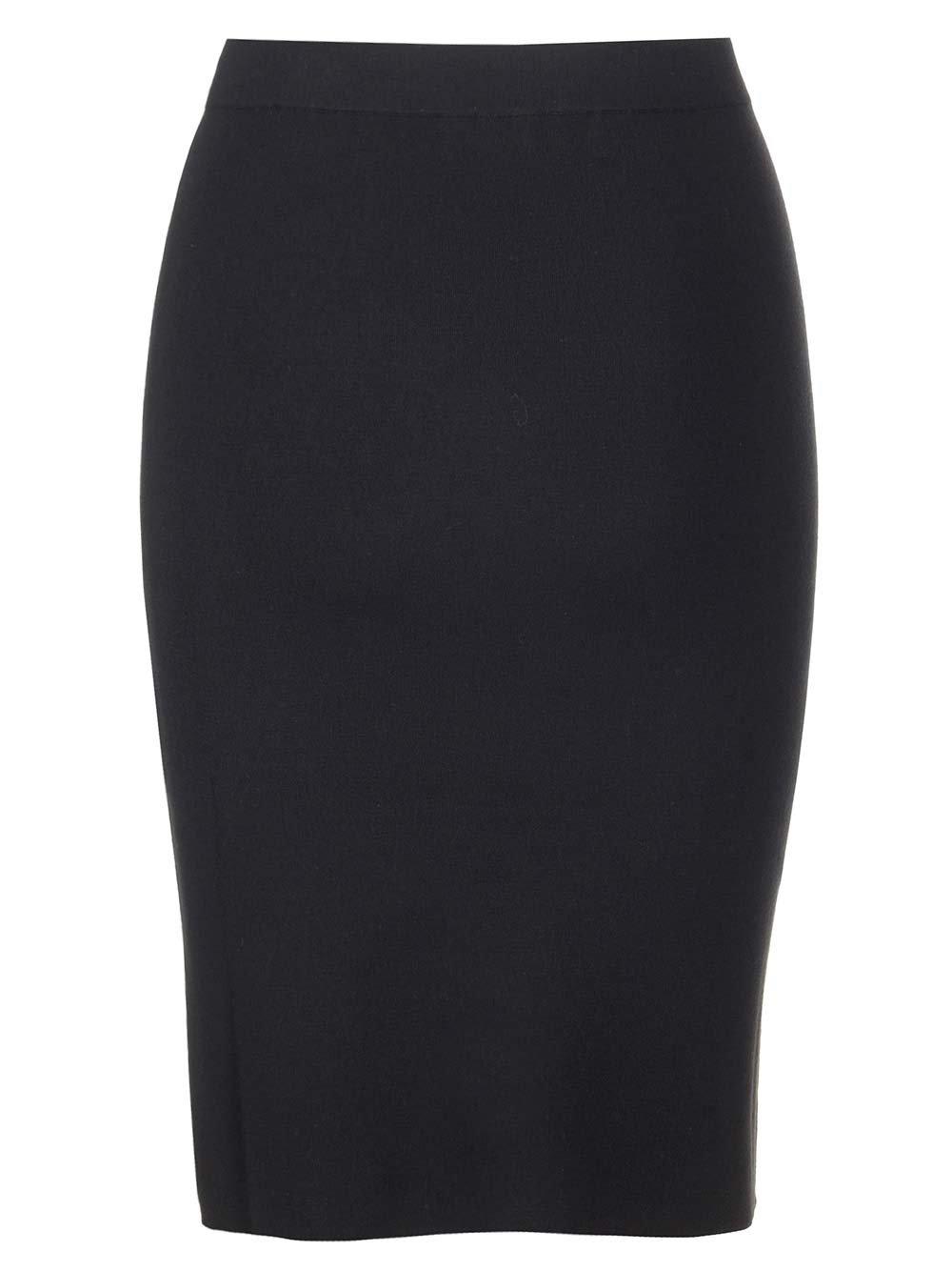 Shop Saint Laurent Mid Rise Knit Midi Skirt In Black