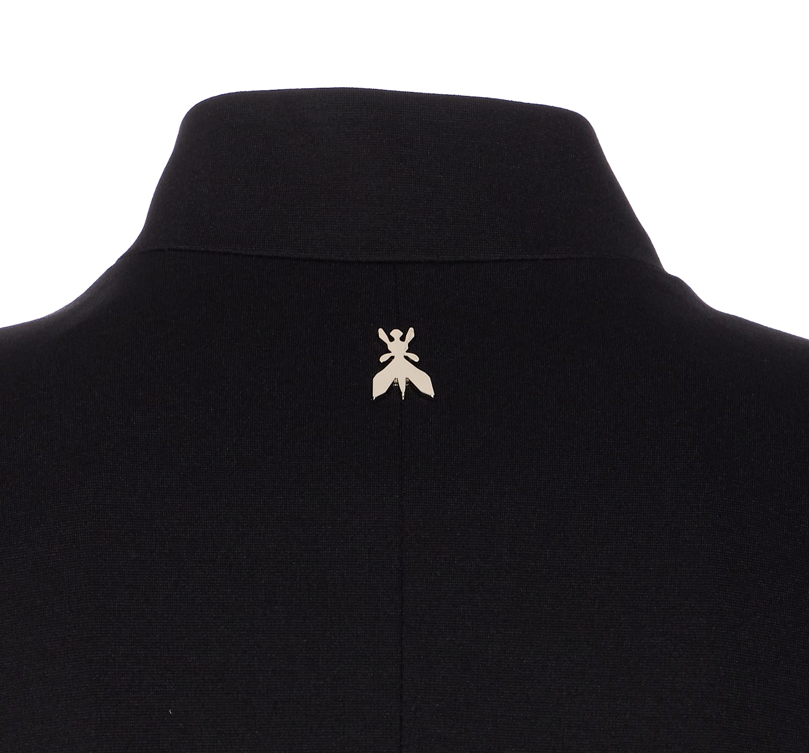 Patrizia Pepe Tailored Black Jacket With High Collar And Decorative Details In Black