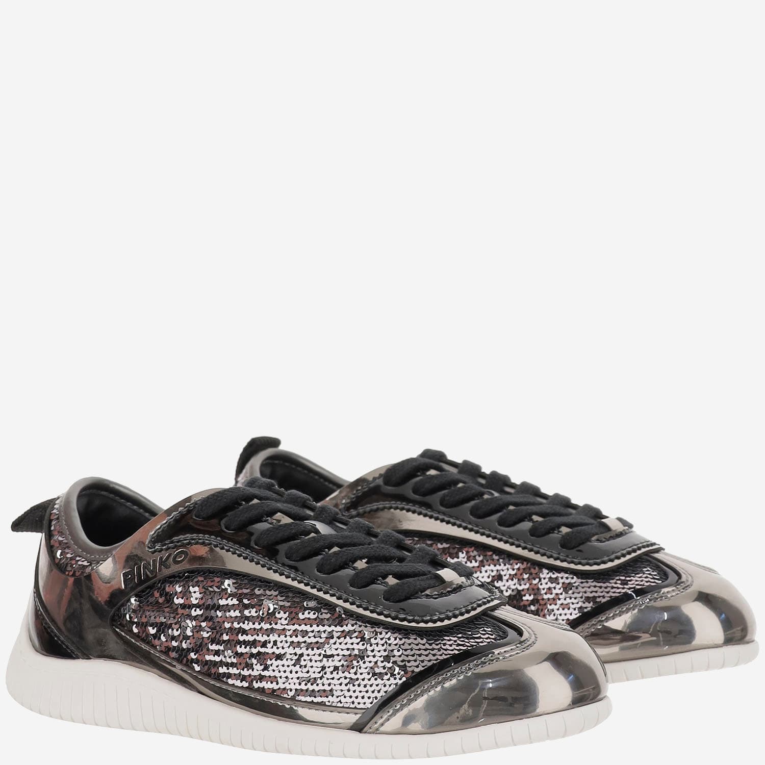 Pinko Sneakres Reby 10 With Sequins In Silver
