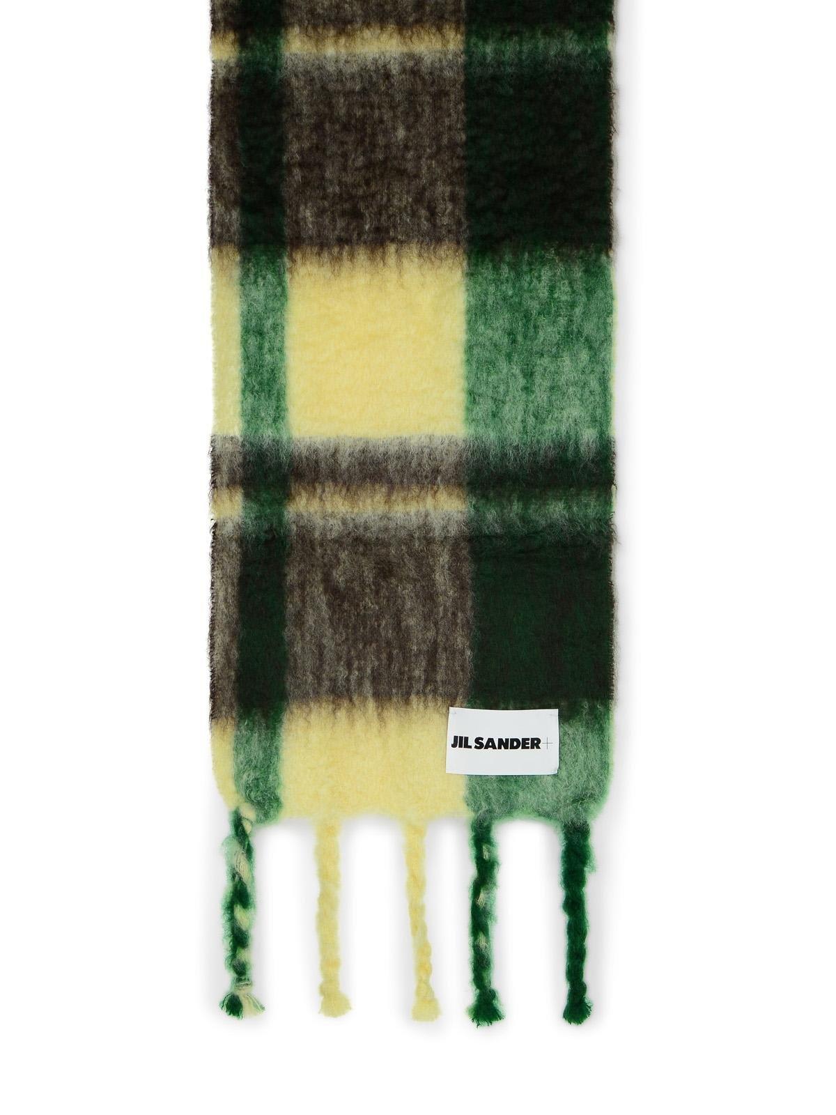 Shop Jil Sander + Color Blocked Scarf In Multicolour