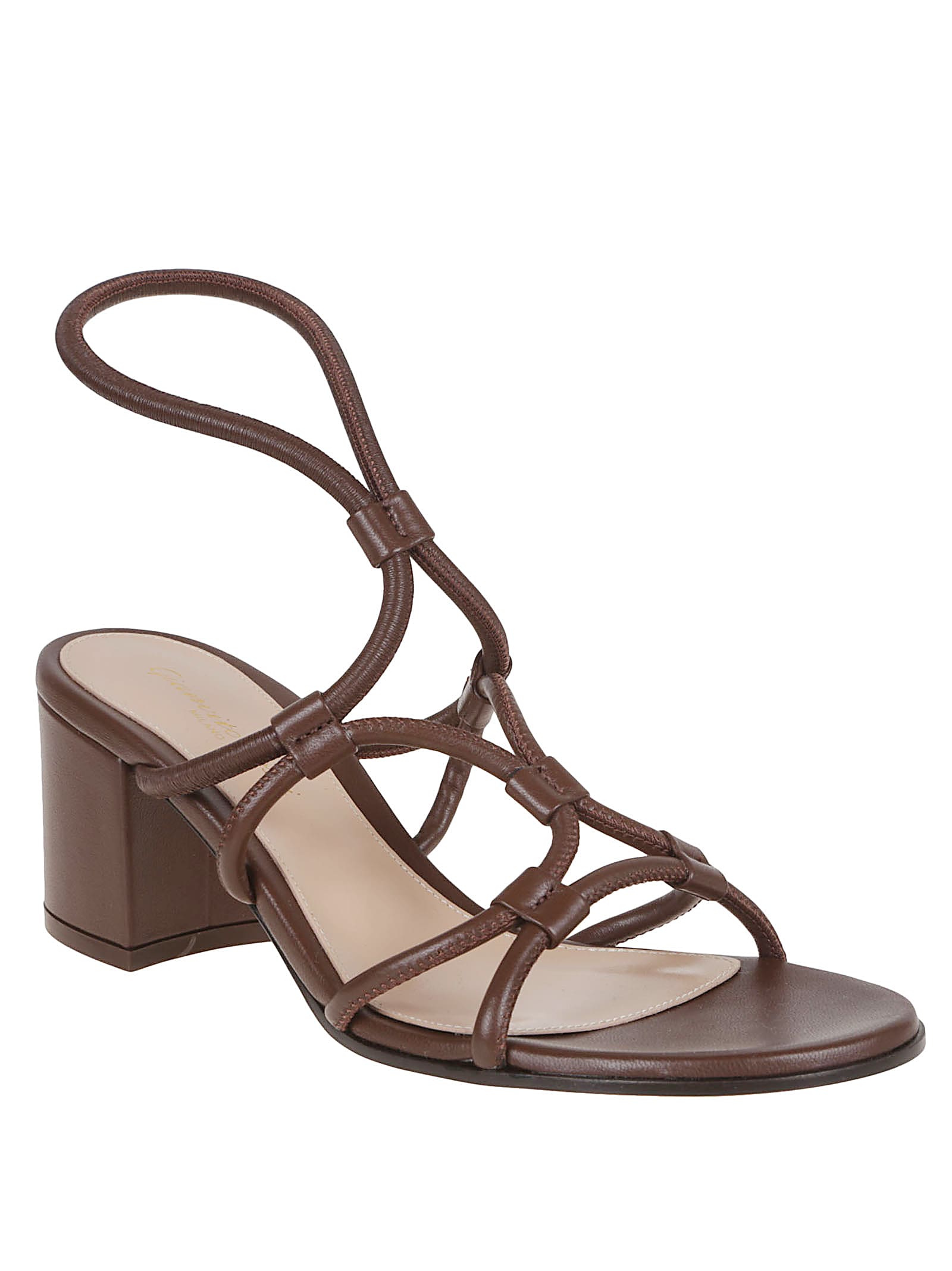 Gianvito Rossi Multi Way Strap Heeled Sandals In Brown