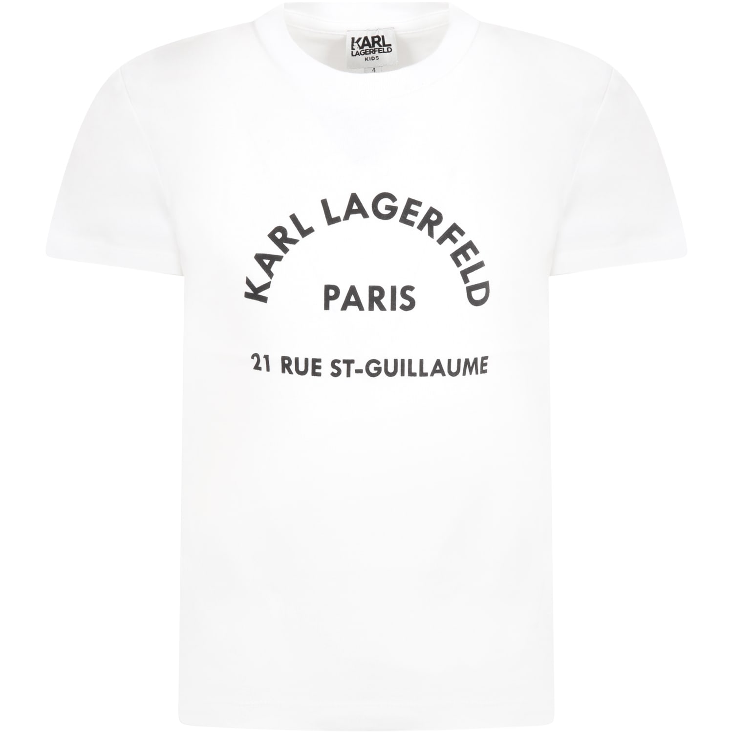 Karl Lagerfeld WHITE T-SHIRT FOR KIDS WITH LOGO