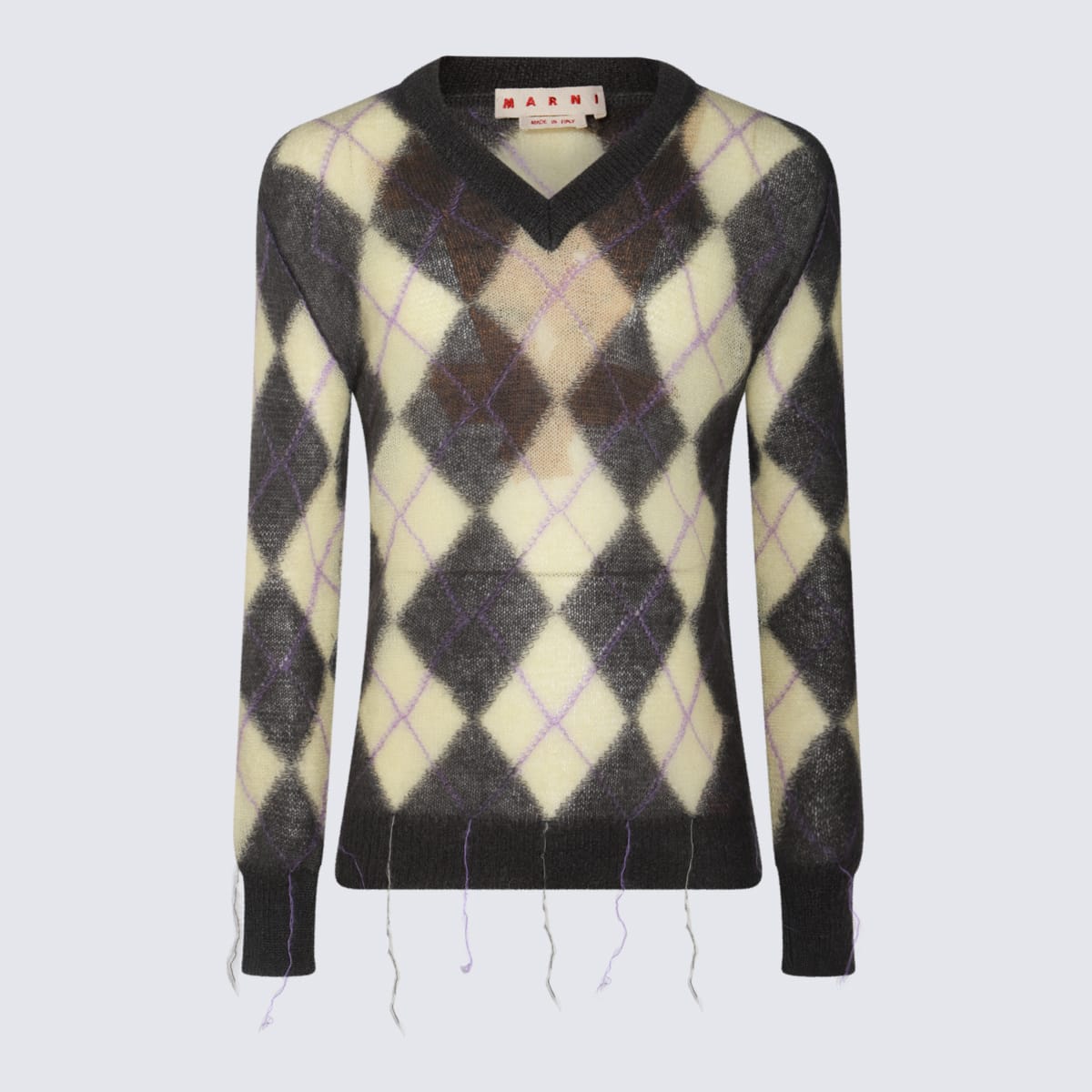 Shop Marni Multicolor Wool Knitwear In Endive