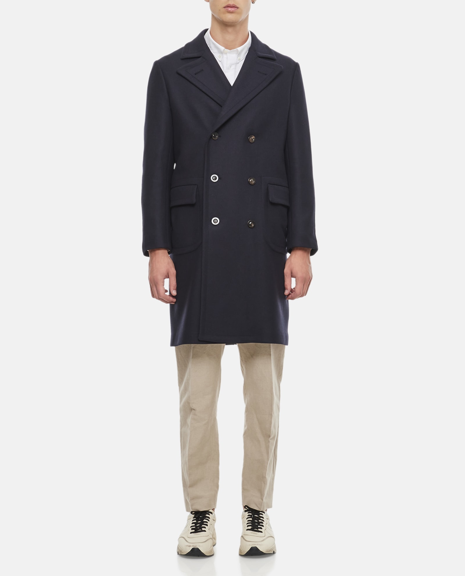 Shop Boglioli Double Polo Coat