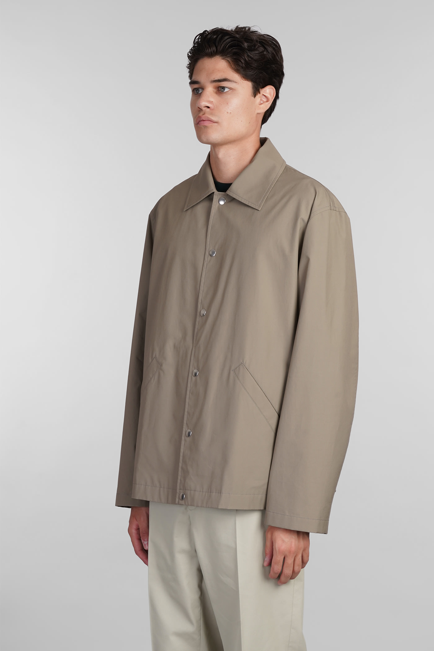 Jil Sander Casual Jacket In Green Cotton In Green