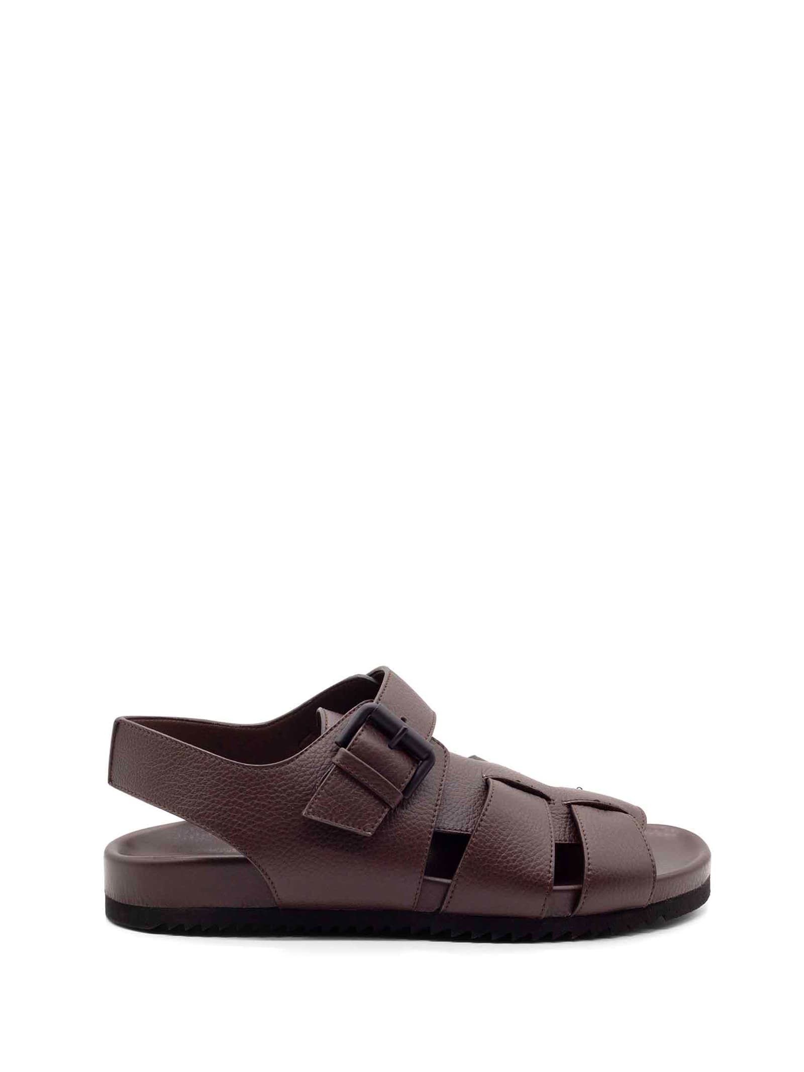 Vic Matié Mens Brown Leather Sandal