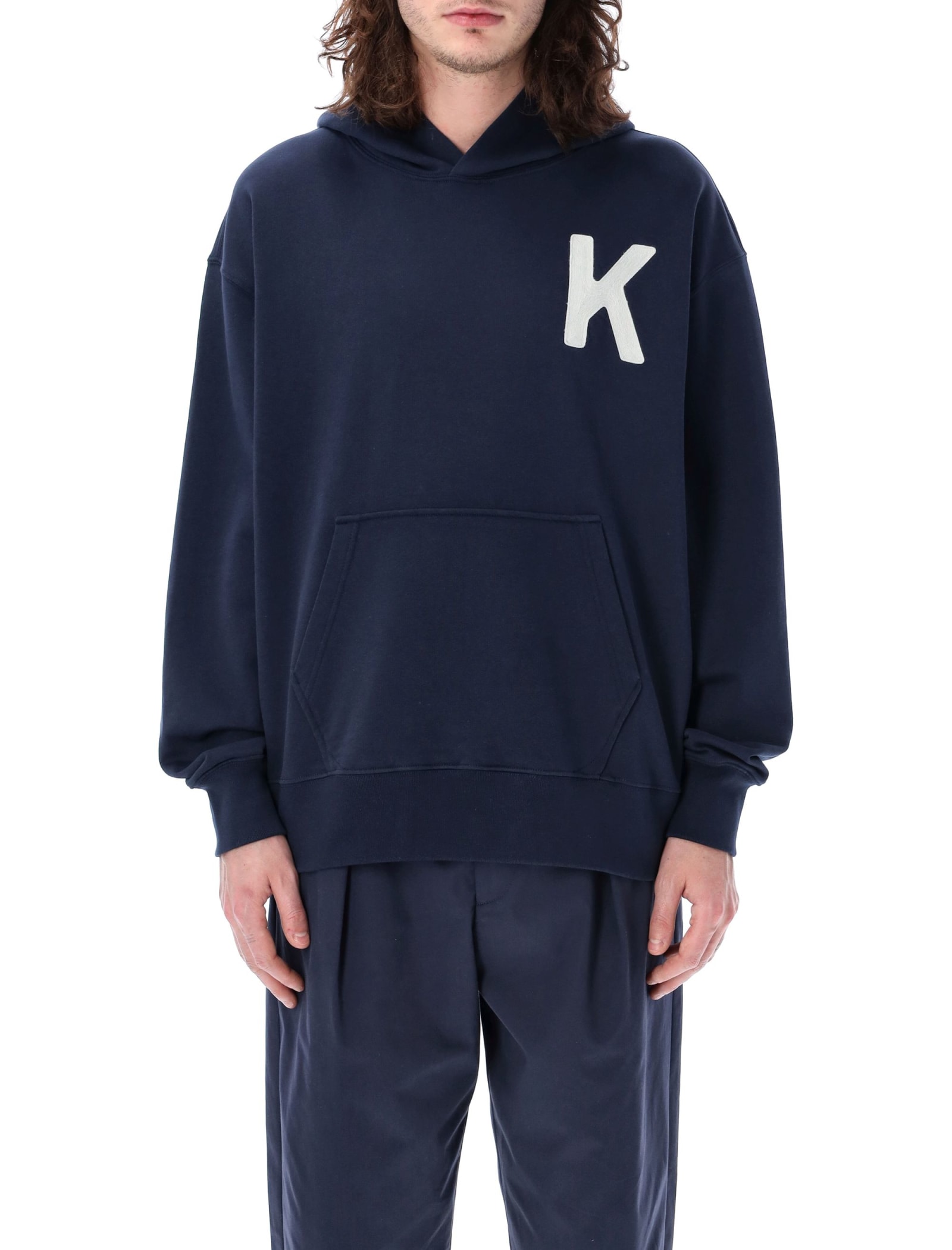 Kenzo Lucky Tiger Cotton Hoodie In Navy