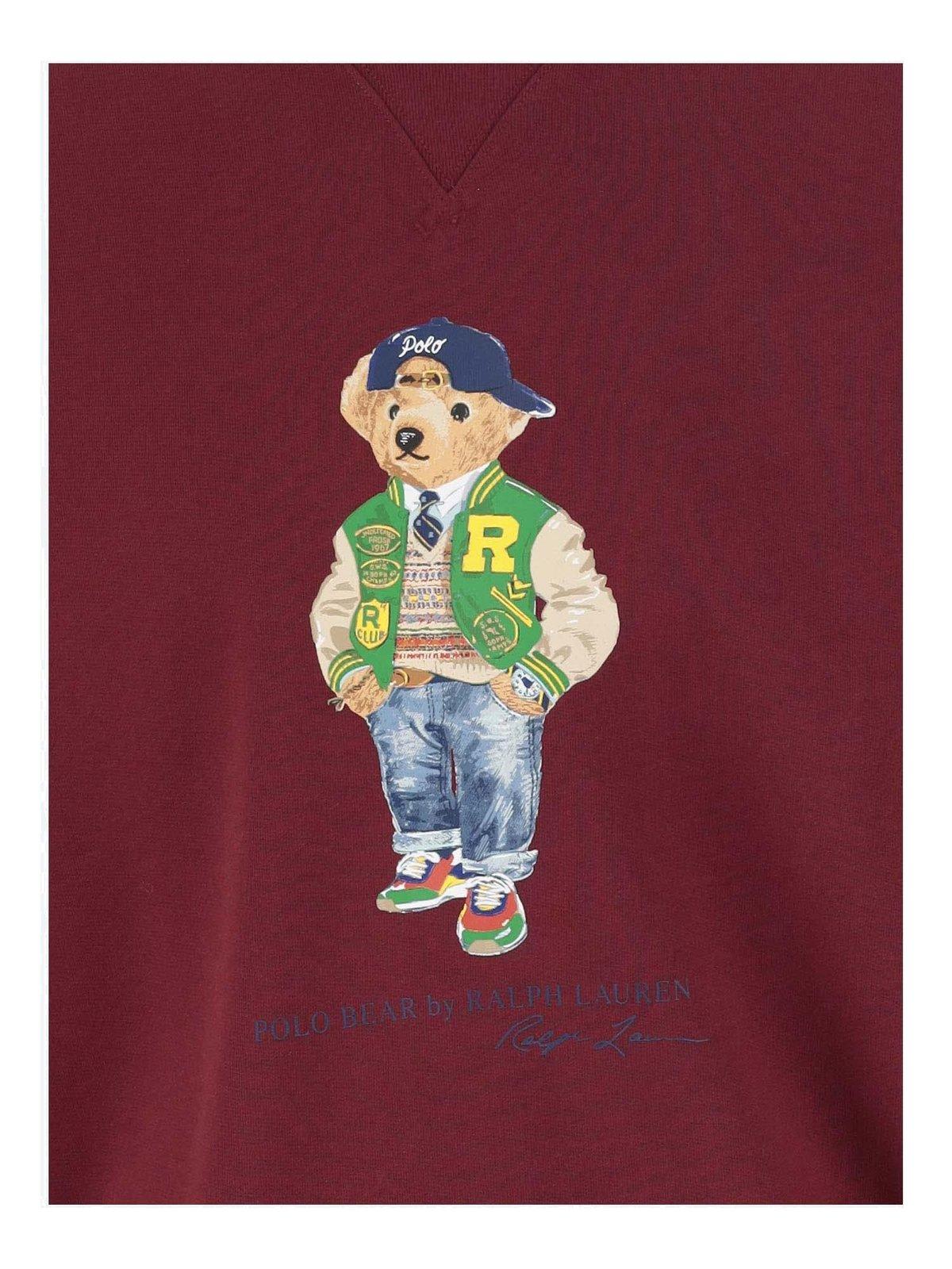 Shop Polo Ralph Lauren Polo Bear Fleece Sweatshirt Fleece In Red