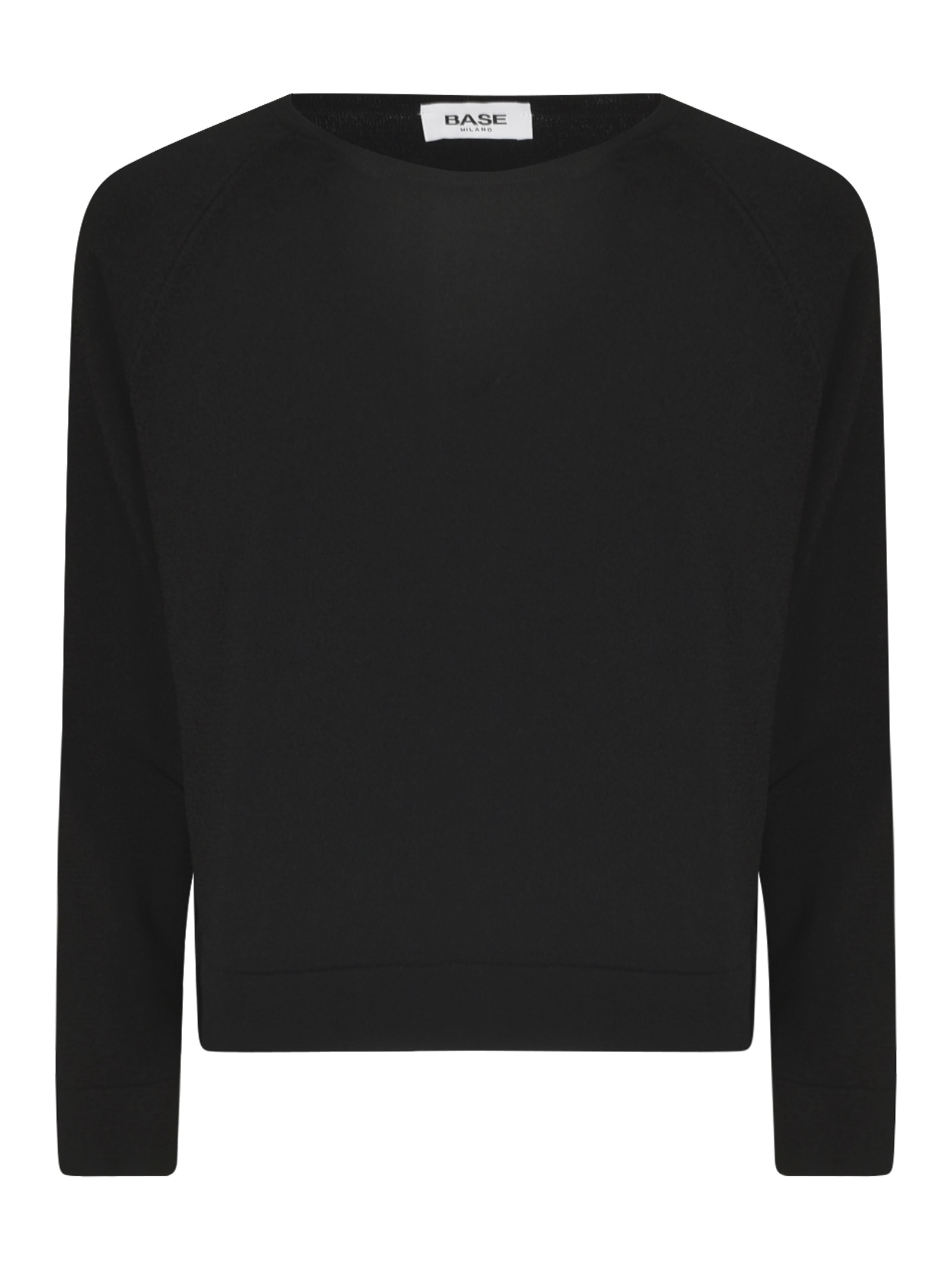 Round Neck Plain Long-sleeved Top