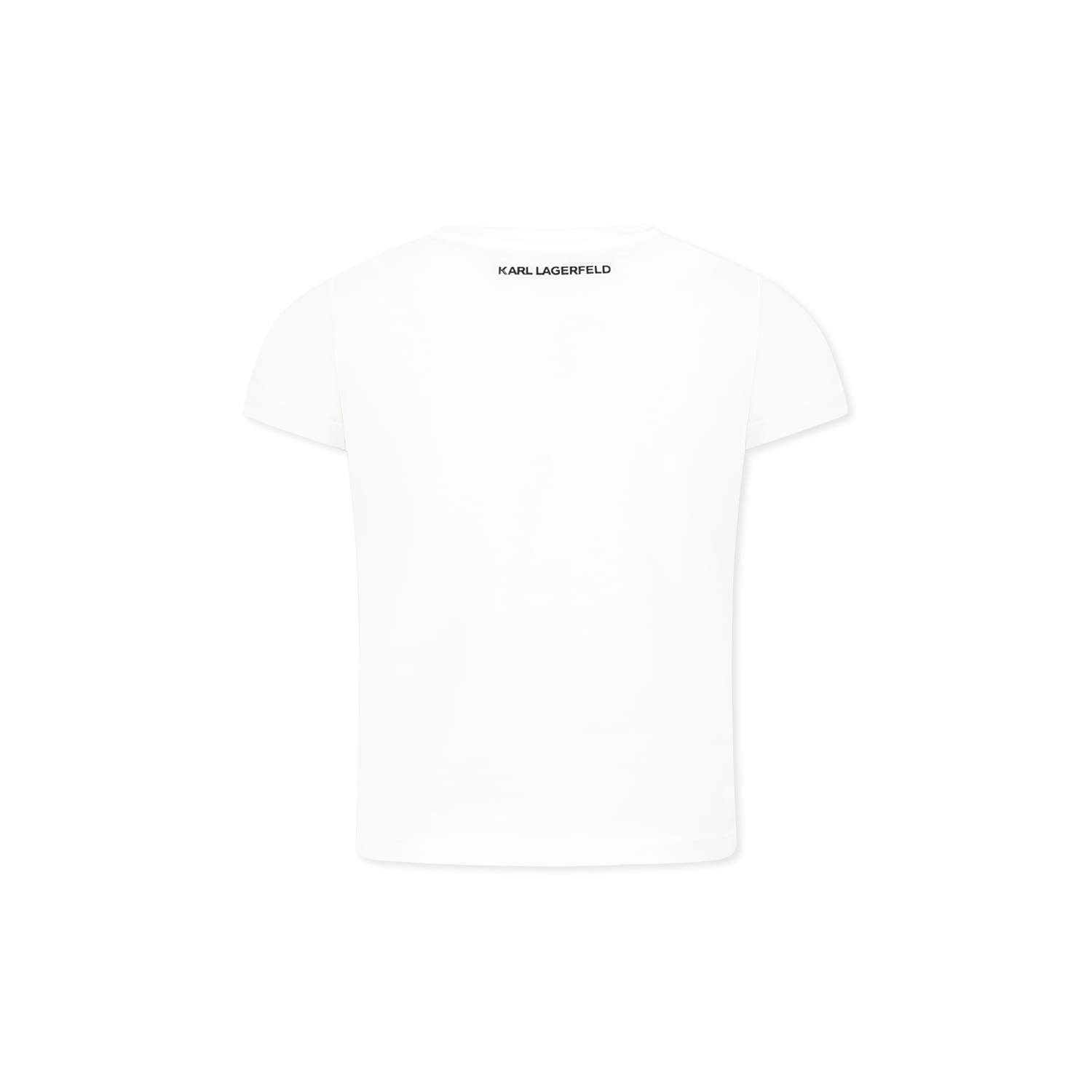 Karl Lagerfeld White T-shirt For Girl With Karl In White