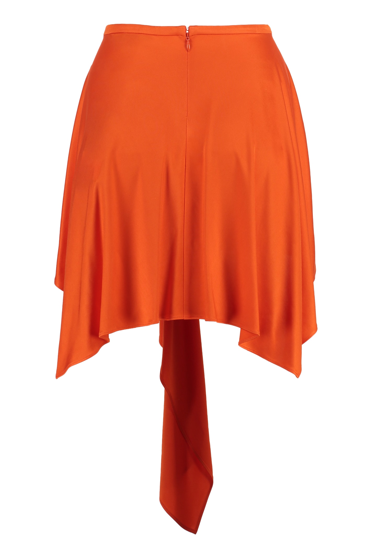 Stella Mccartney Asymmetric Stretch-jersey Mini Skirt In Arancione