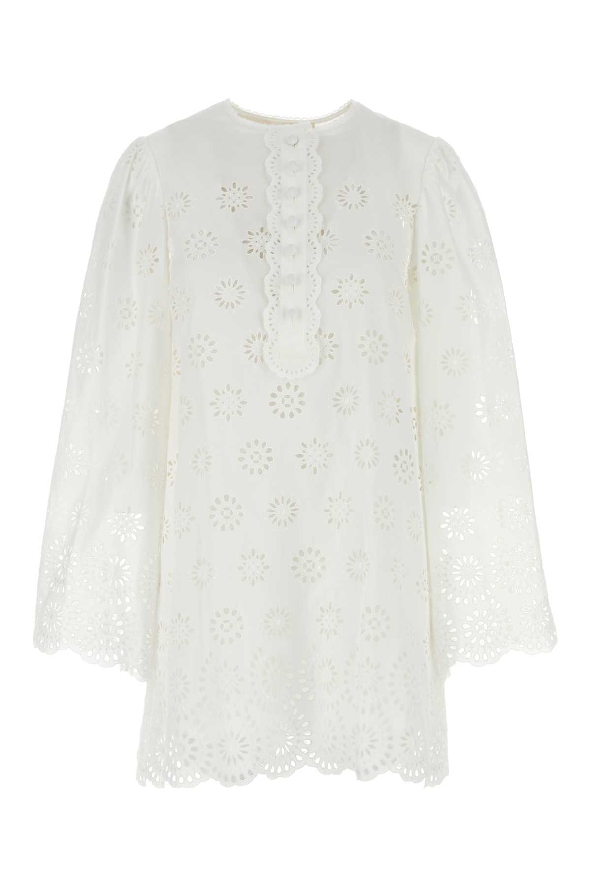 Chloé White Broderie Anglaise Mini Dress