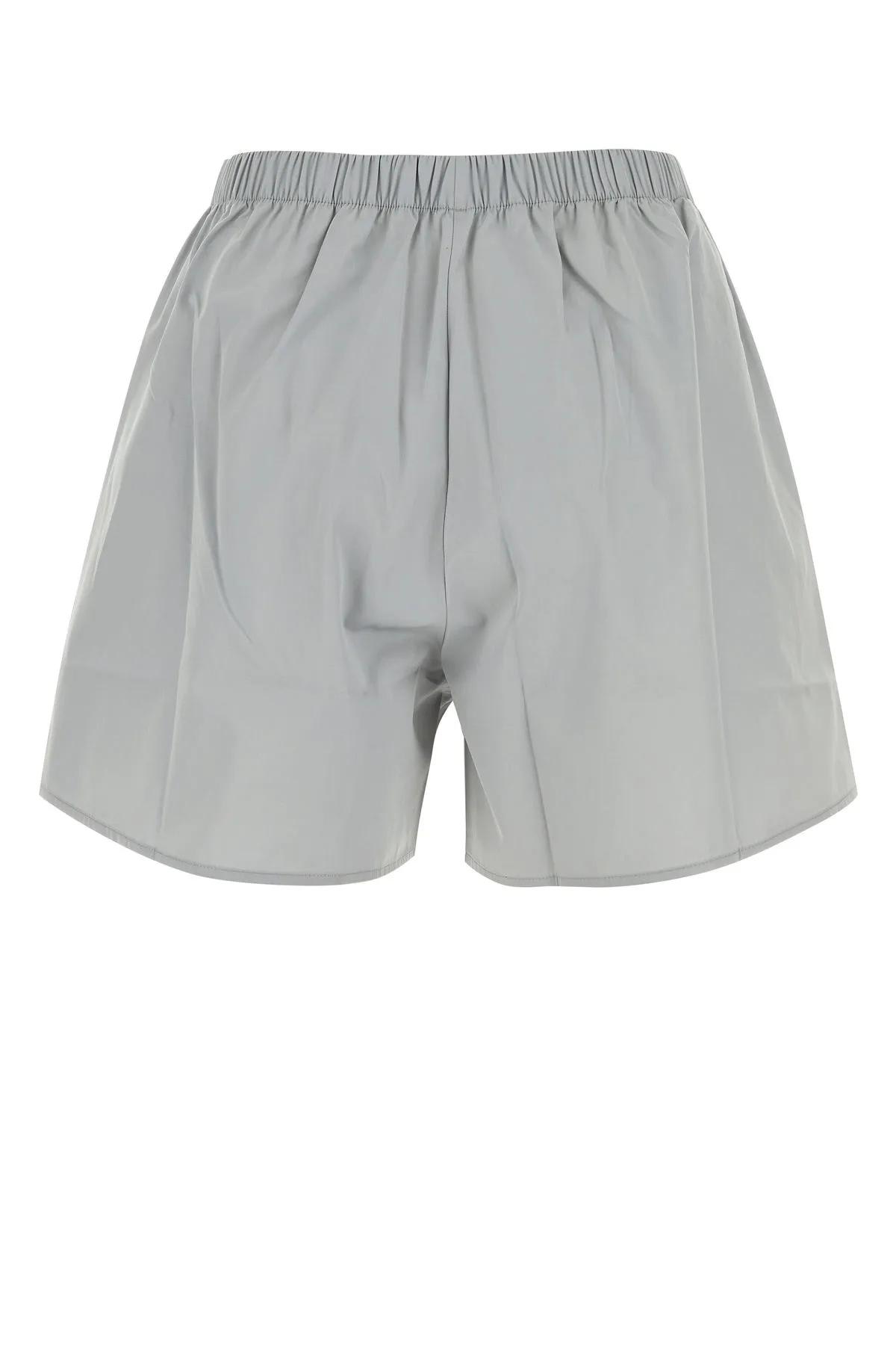 Shop Miu Miu Light Grey Cotton Shorts