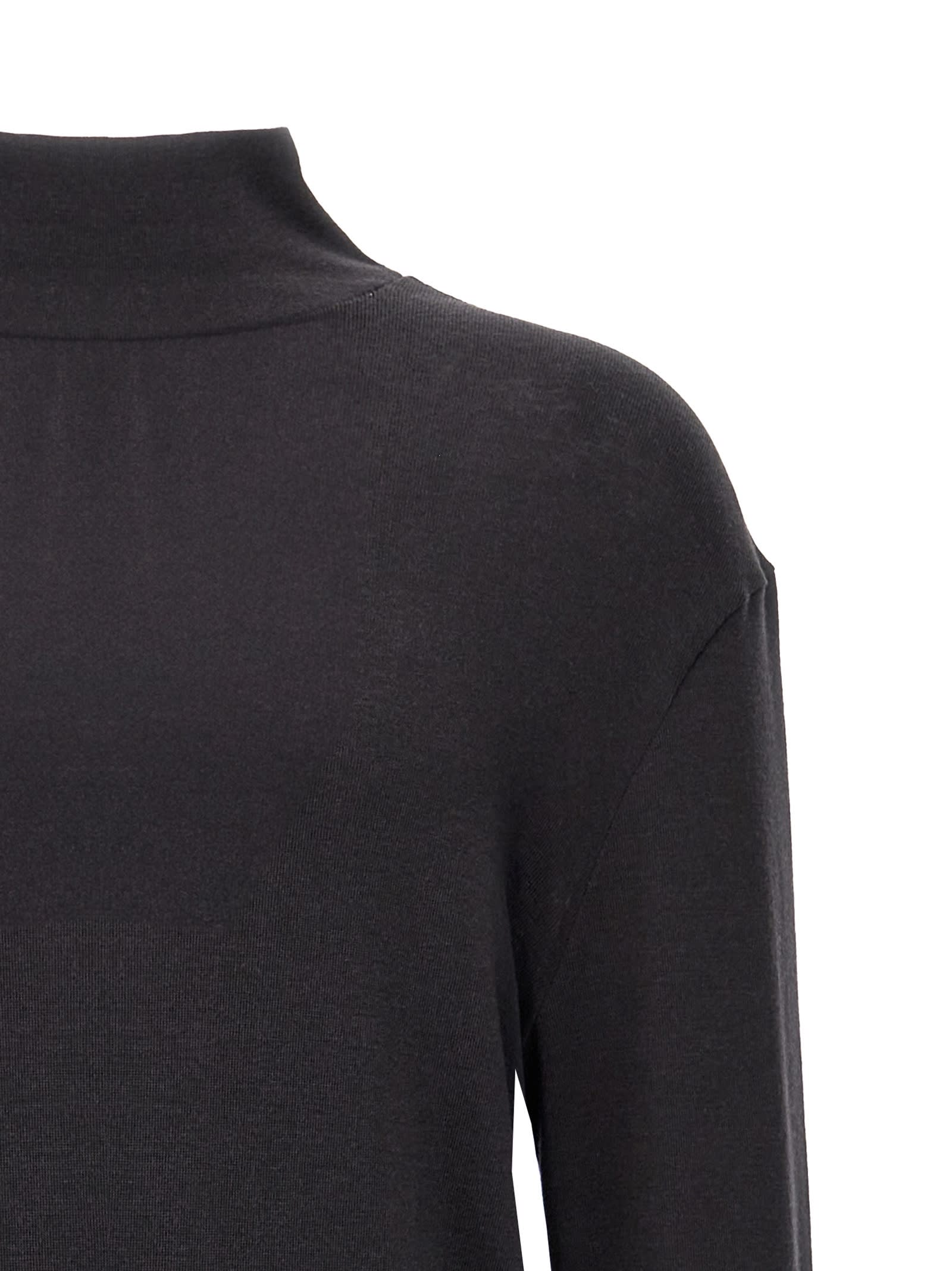 Shop Lemaire Seamless Turtle Sweater In Black