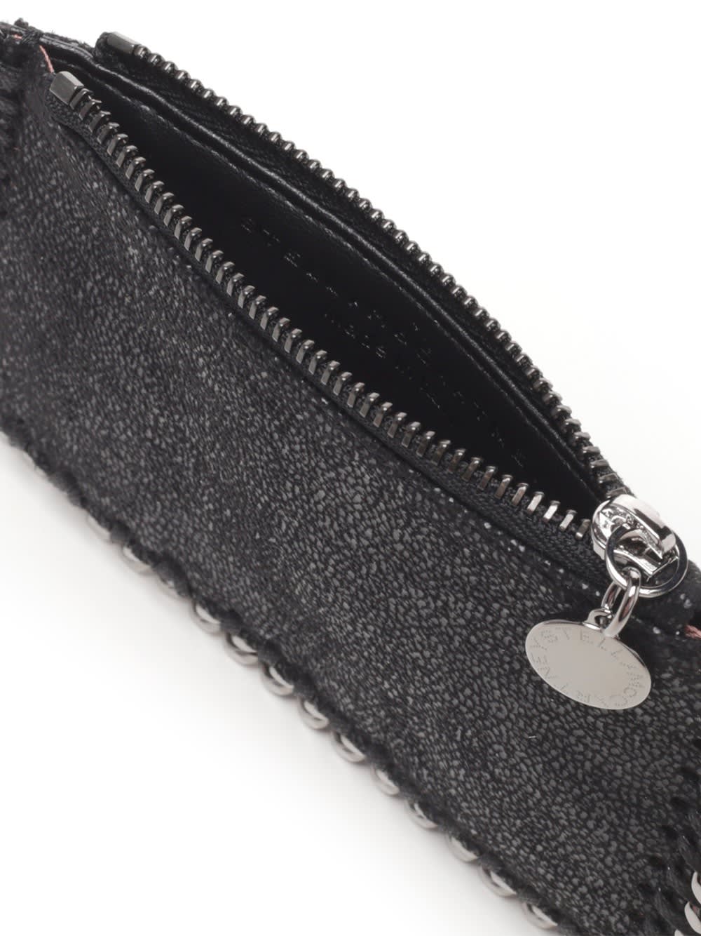 Shop Stella Mccartney Zipper Card Holder In Black