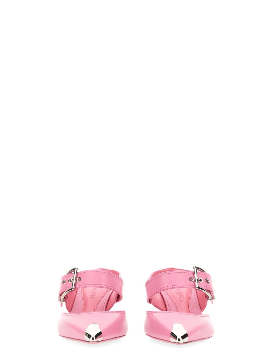 Shop Alexander Mcqueen Punk Sandal With Buckle In Pink