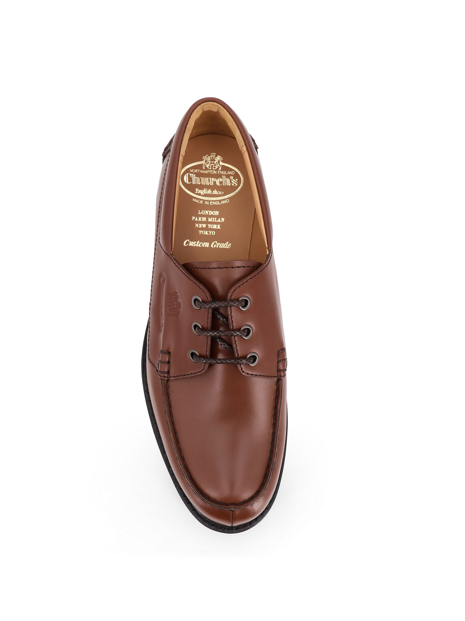 Church's Lace Up Boat Shoes With Chunky Sole In Orange