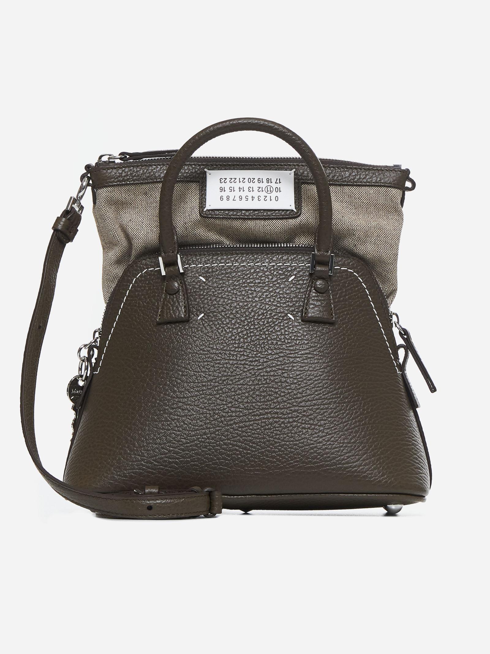 Shop Maison Margiela 5ac Leather Mini Bag In Brown