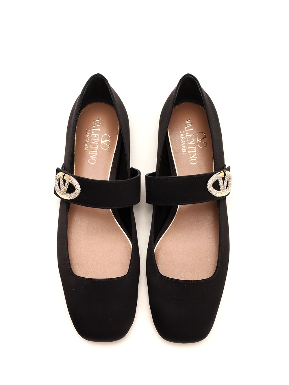 Shop Valentino Mary-jane Ballerina In Black