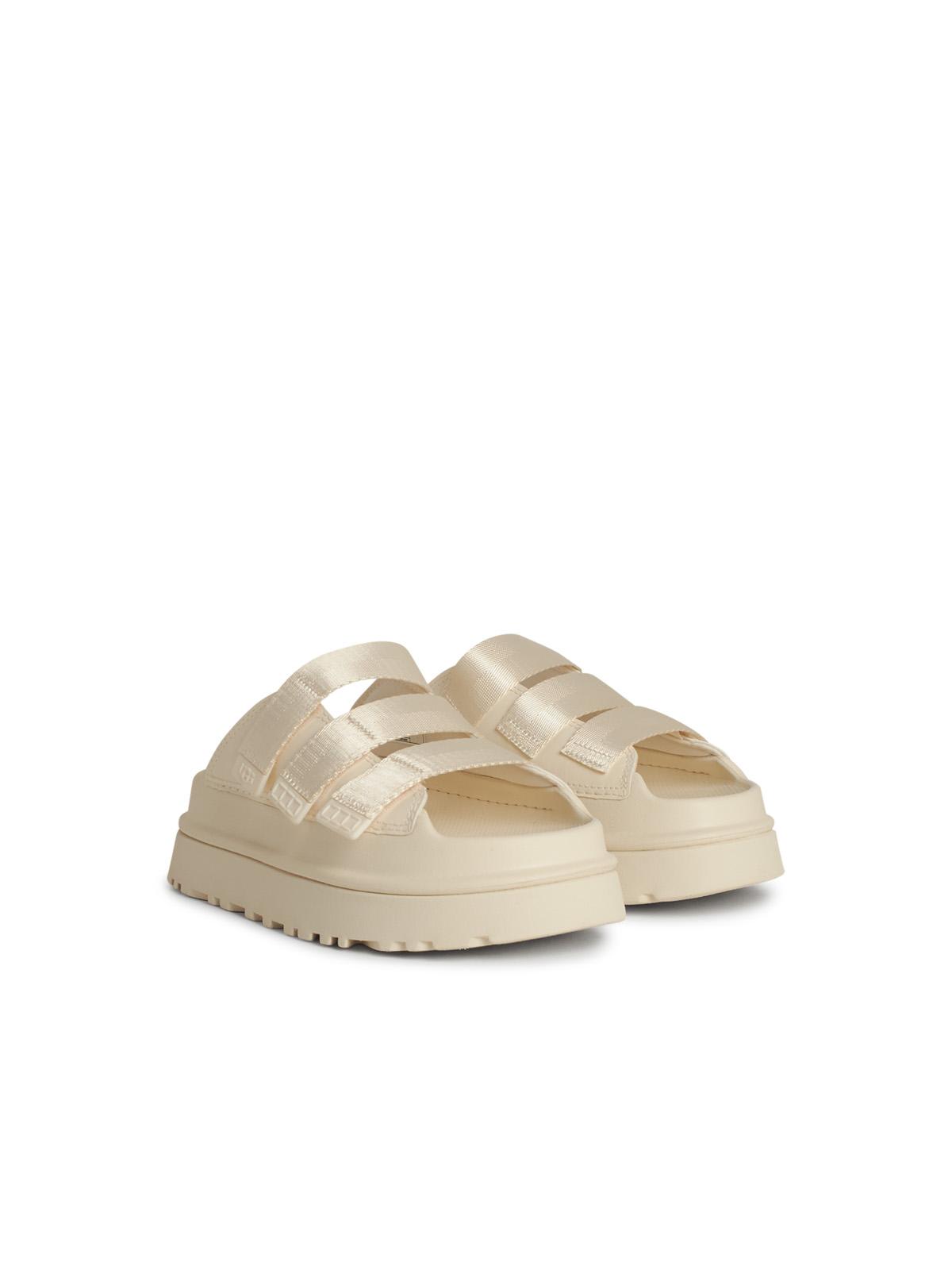 Ugg Goldenglow Ivory Fabric Blend Slippers In White