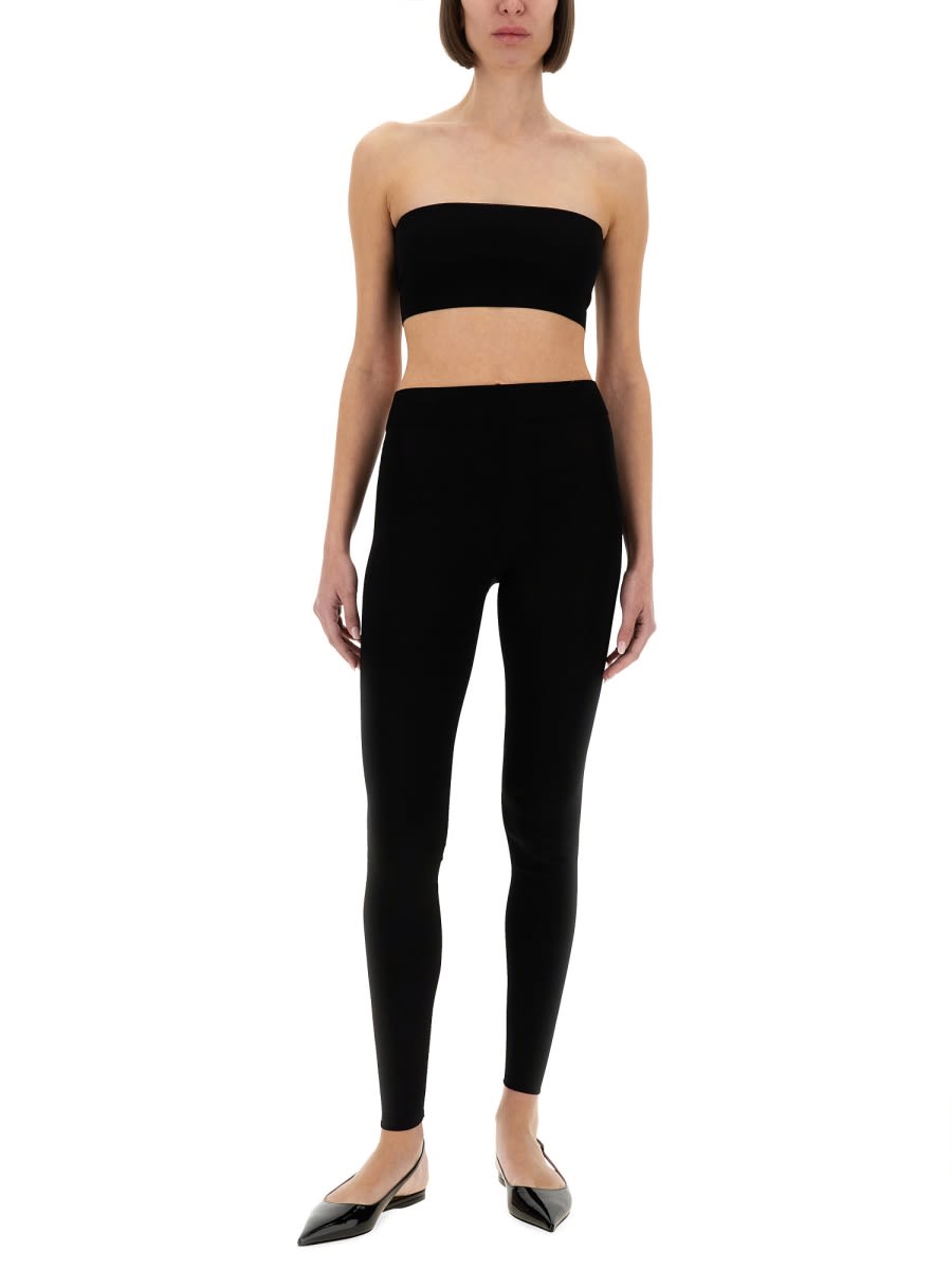 Shop Fabiana Filippi Viscose Leggings In Black