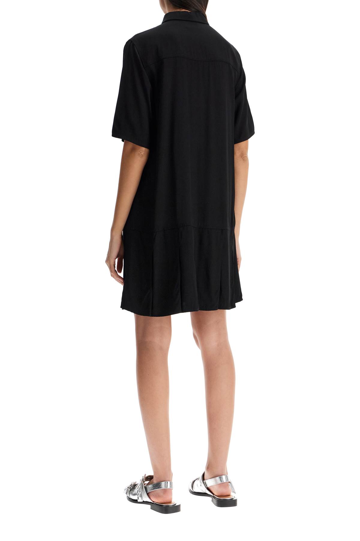 GANNI VISCOSE MINI DRESS WITH 