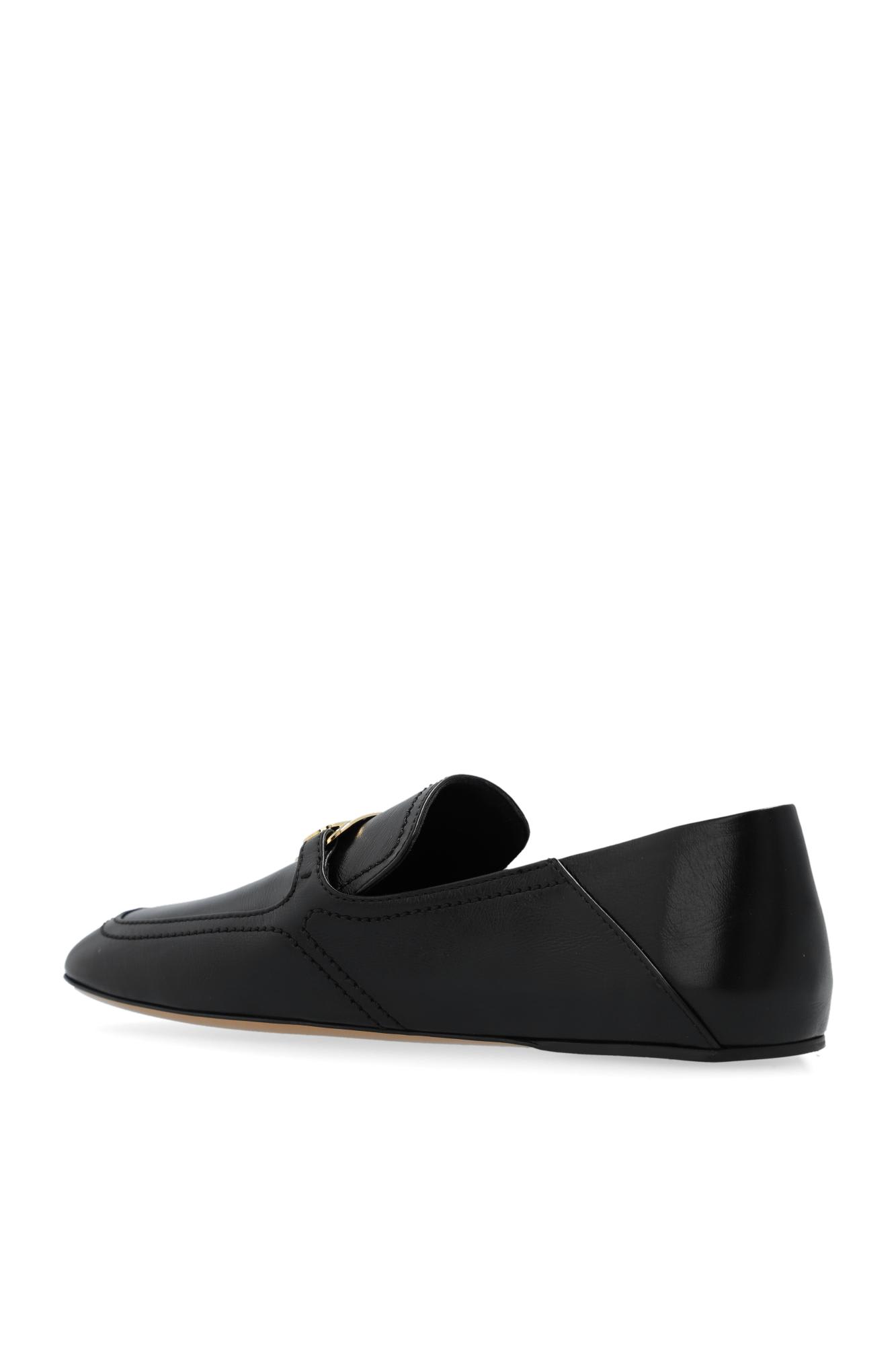 Shop Ferragamo Elaine Loafers Shoes In Nero