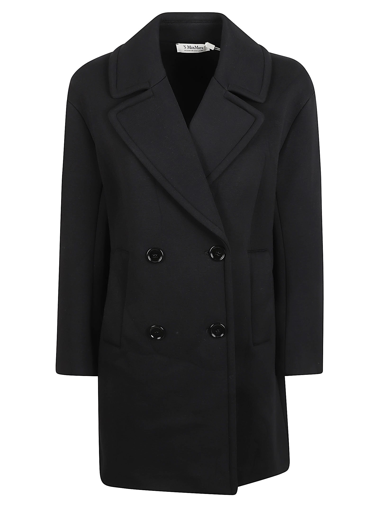 Shop 's Max Mara Gradi Pea Coat In Nero