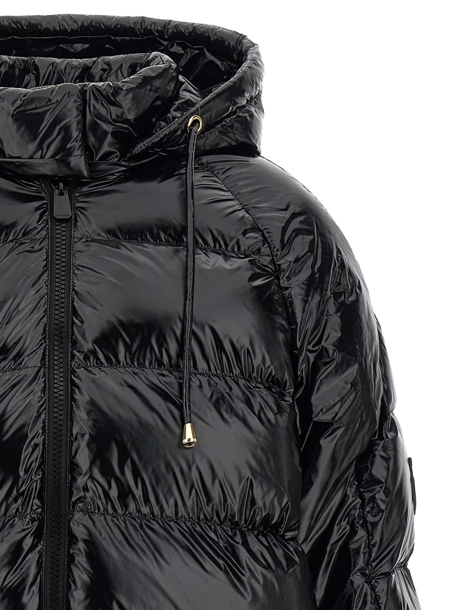 Pinko Burro Down Jacket In Black