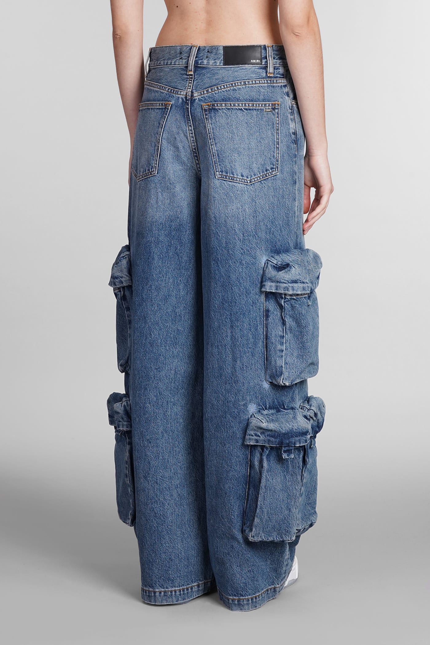 Shop Amiri Baggy Cargo Jeans In River Indigo