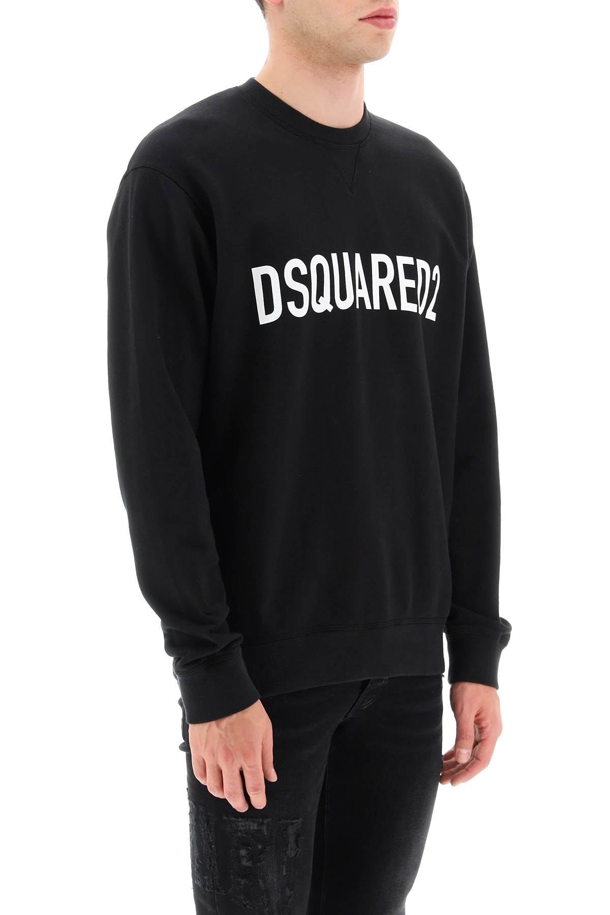 Shop Dsquared2 Logo Print Sweatshirt In Nero