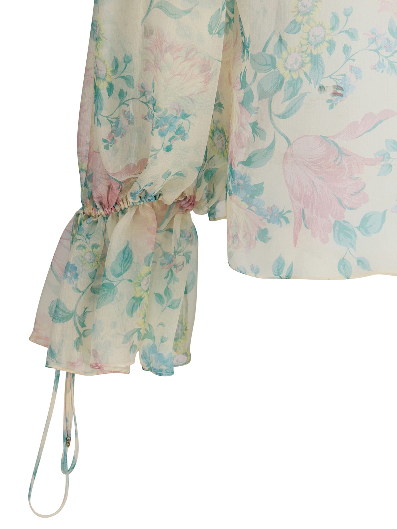 Chloé Peony Print Blouse In Silk Muslin