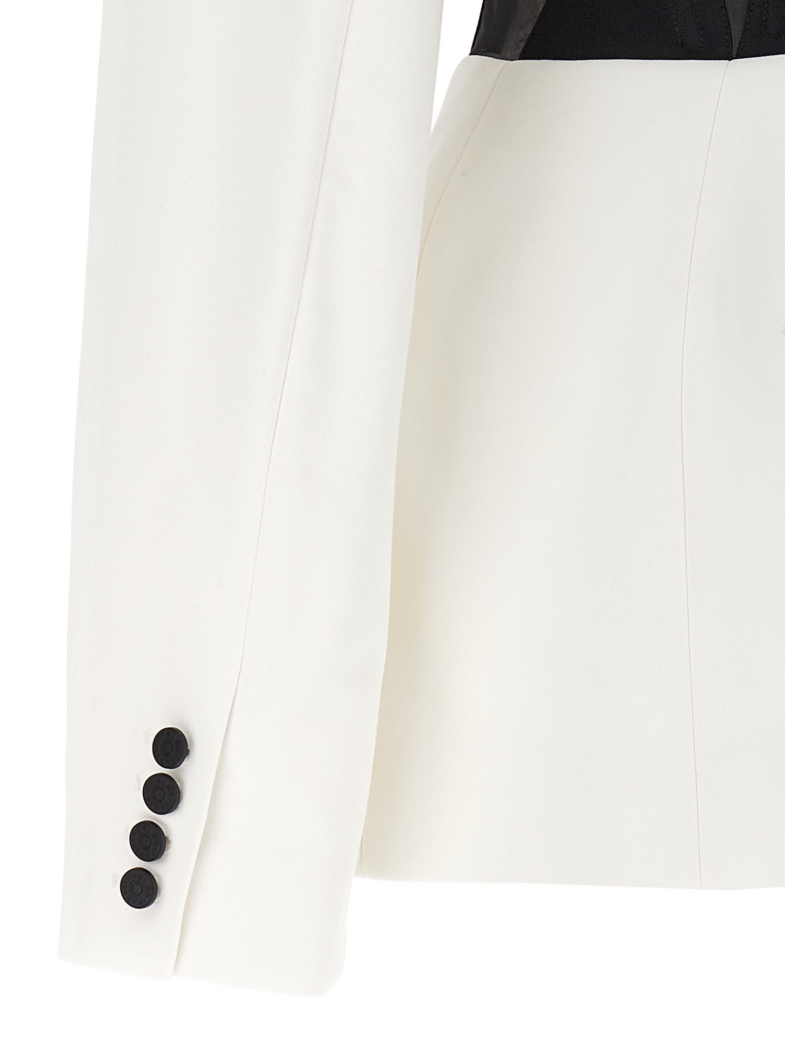 Shop Mugler Corset Jacket In White/black