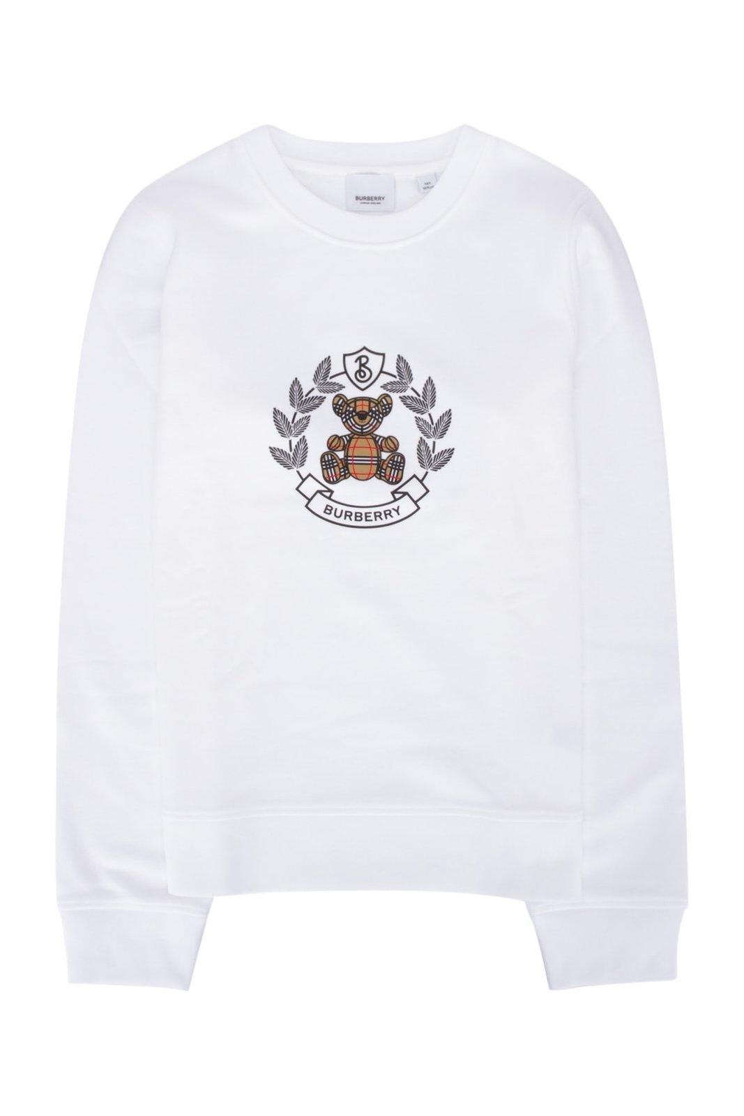 Shop Burberry Thomas Bear Print Sweatshirt In White