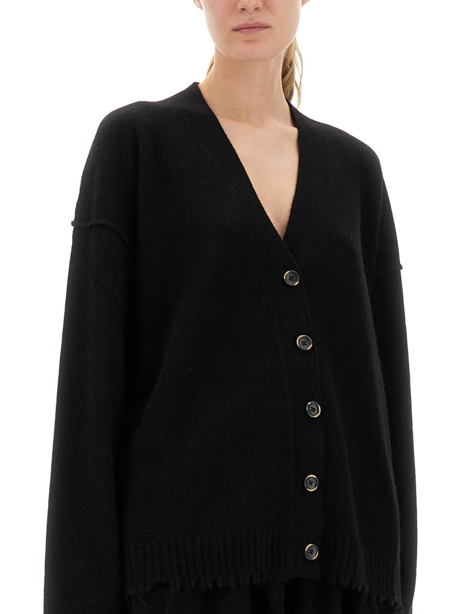 Uma Wang Cashmere Cardigan With Relaxed Fit And Button-down Front In Black