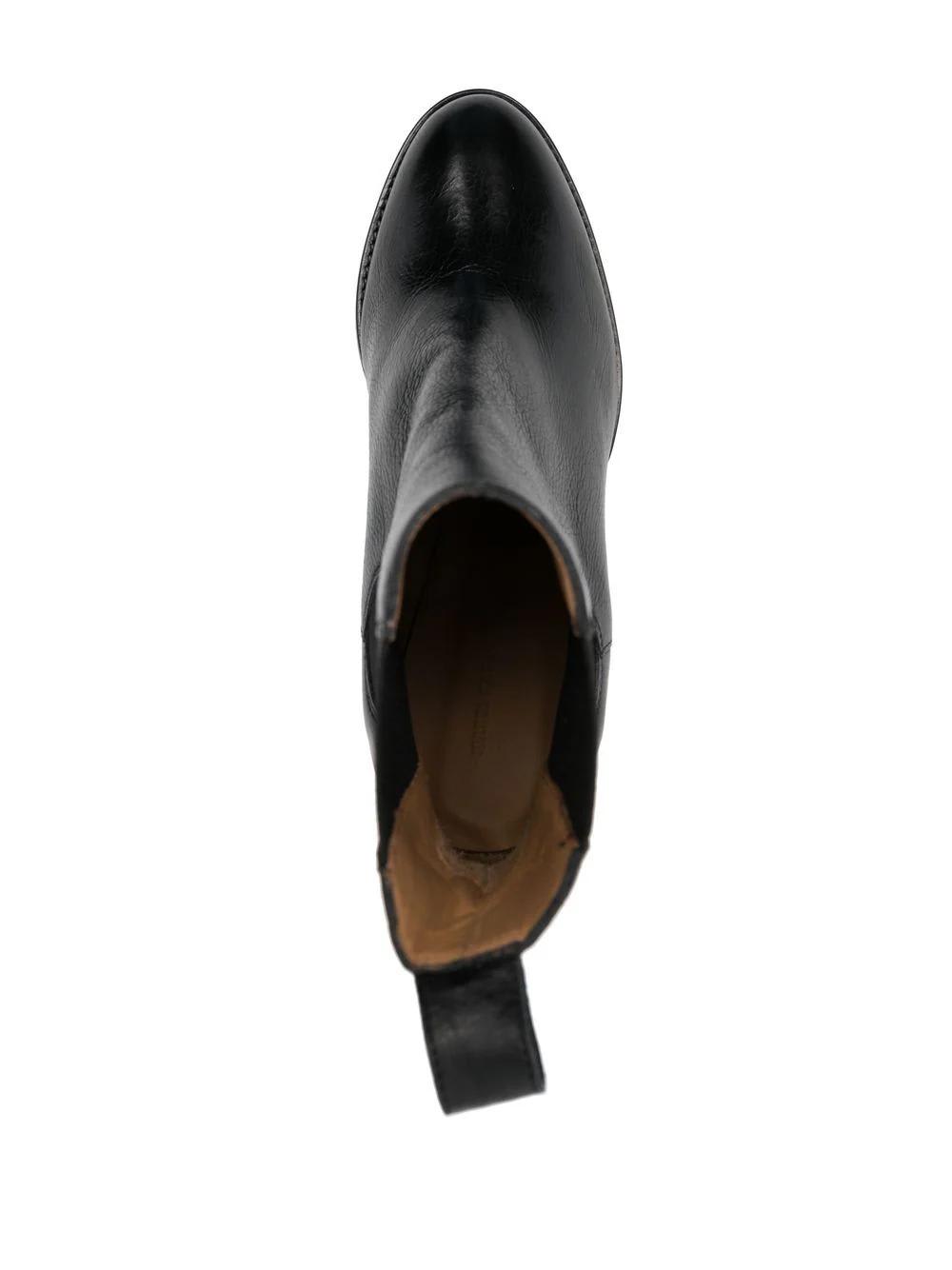 Isabel Marant Black Black Lalix Leather Ankle Boots In Black