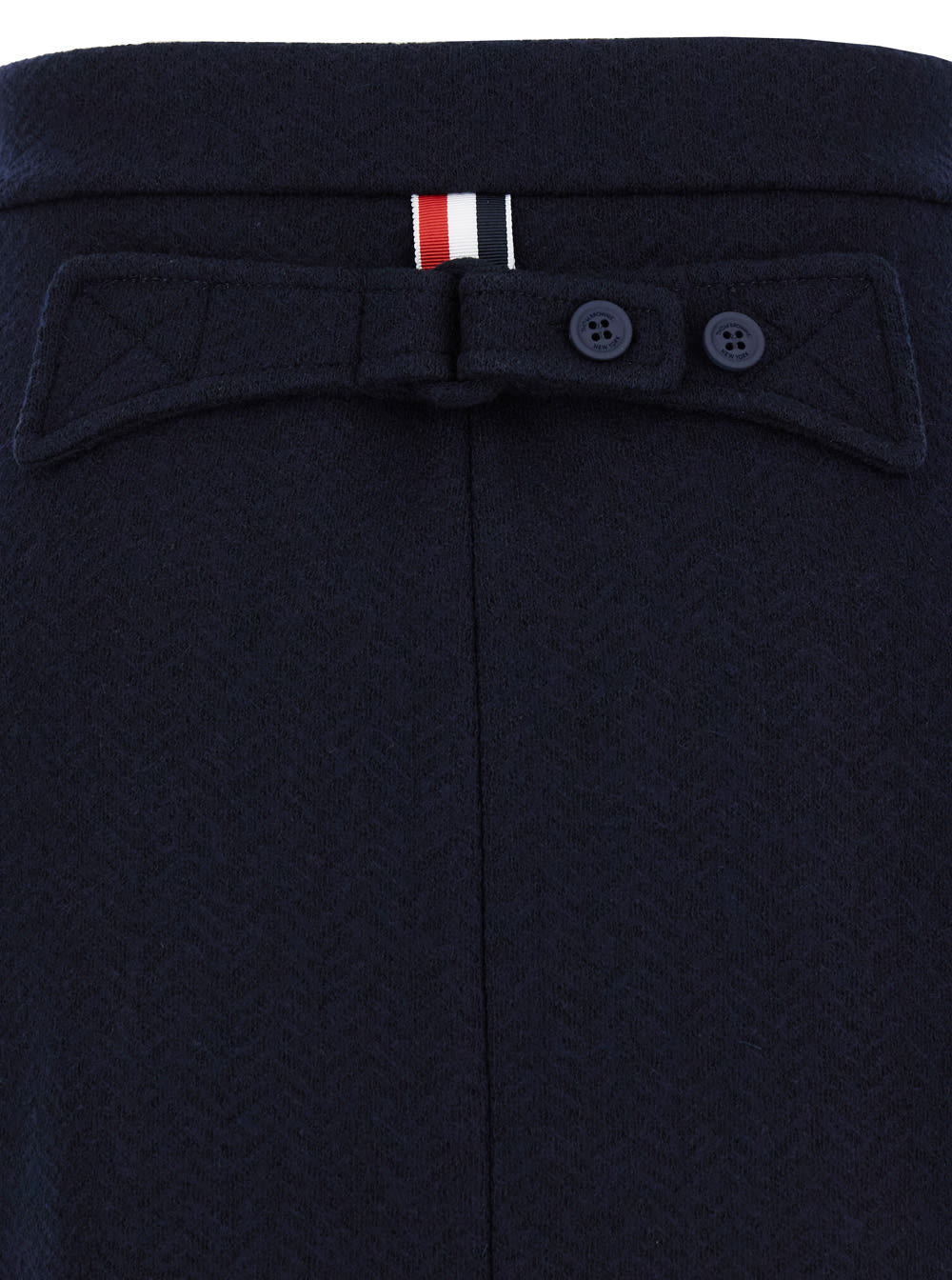 Shop Thom Browne Blue Mini Skirt With Martingala Detail In Wool Jersey Woman