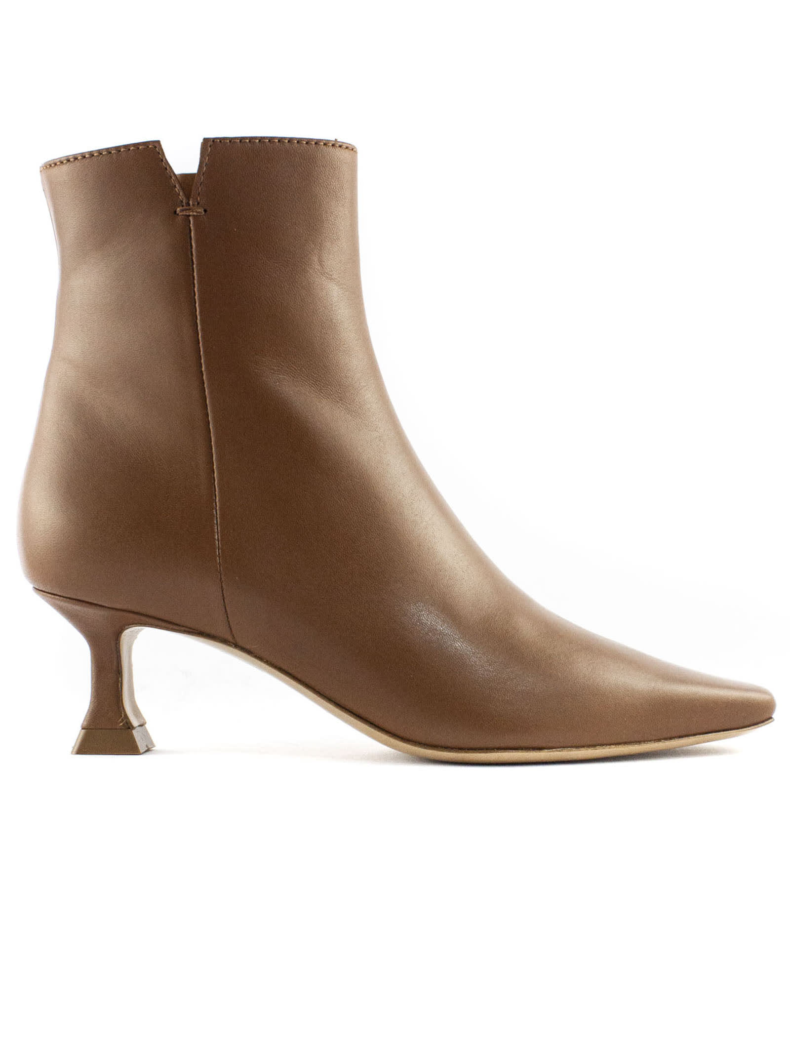 Roberto Festa Brown Beige Leather Ankle Boot