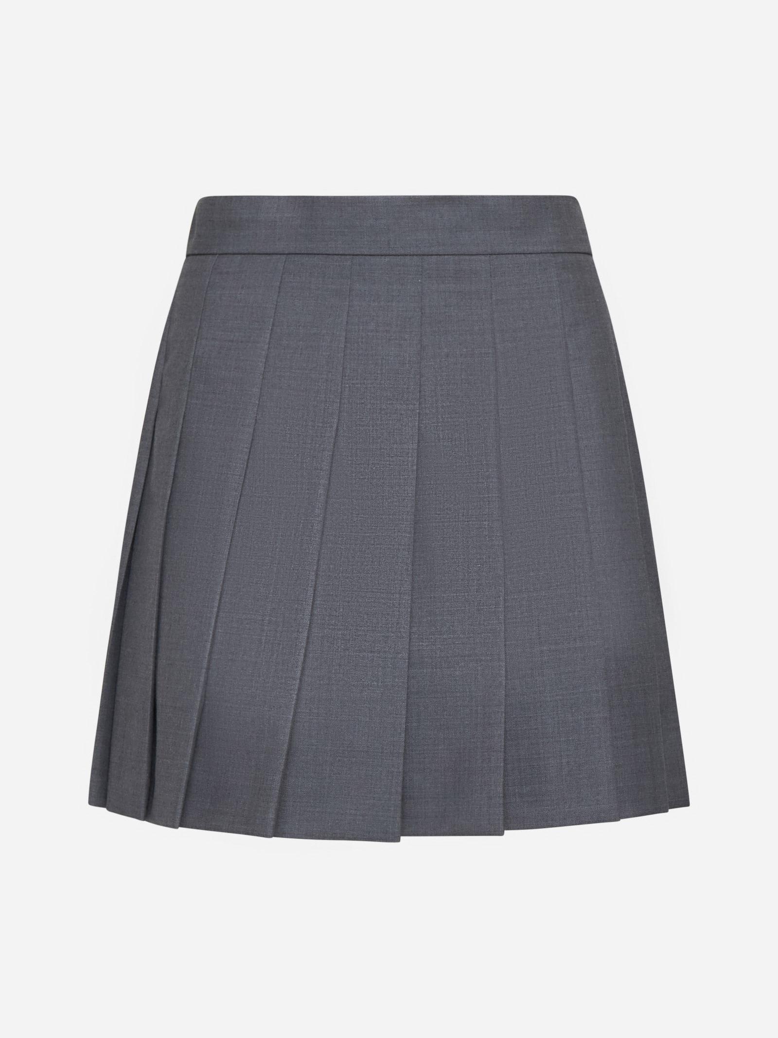 Angel Wool-blend Pleated Miniskirt