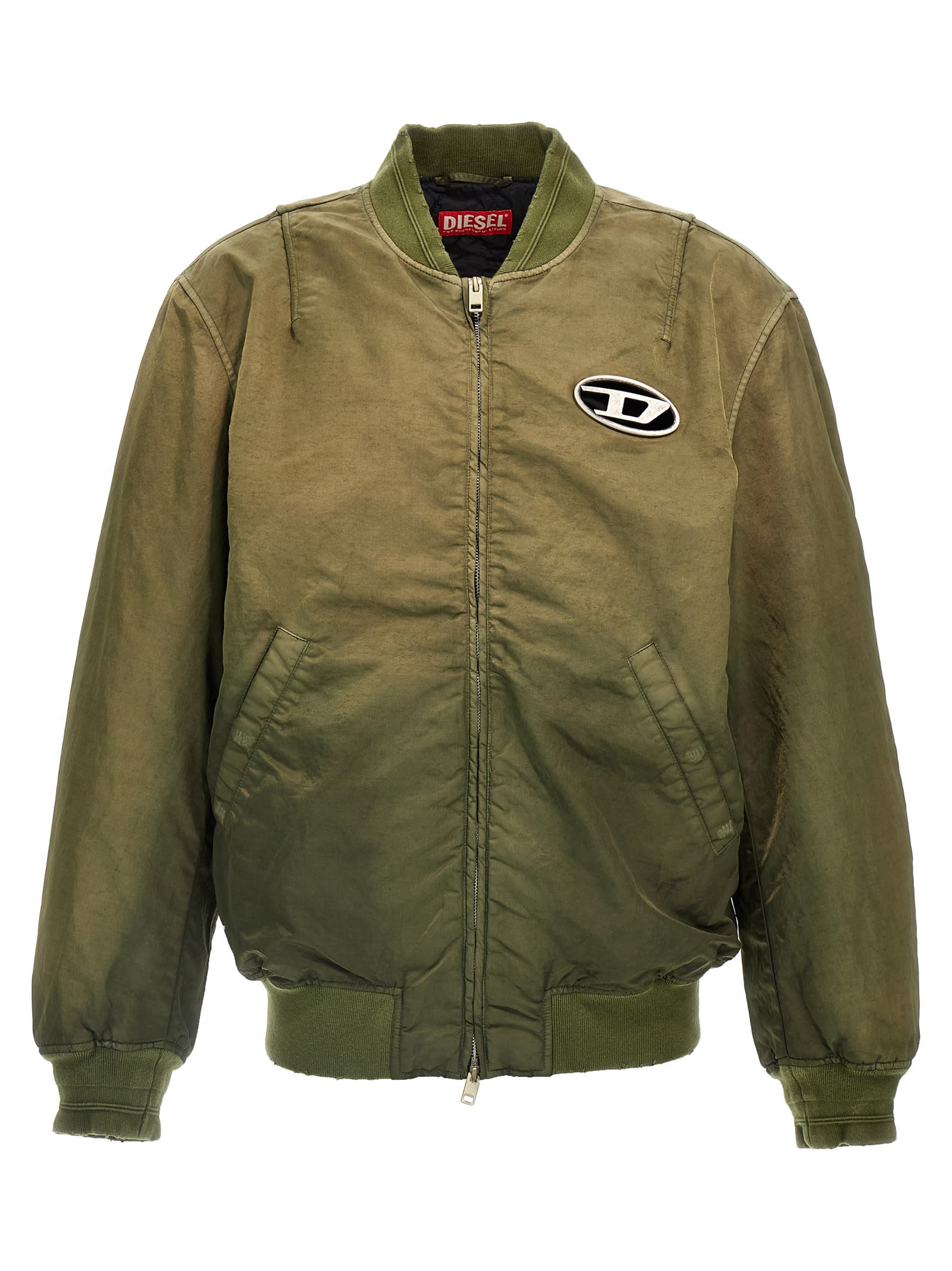 Shop Diesel J-kepes Bomber Jacket In Green