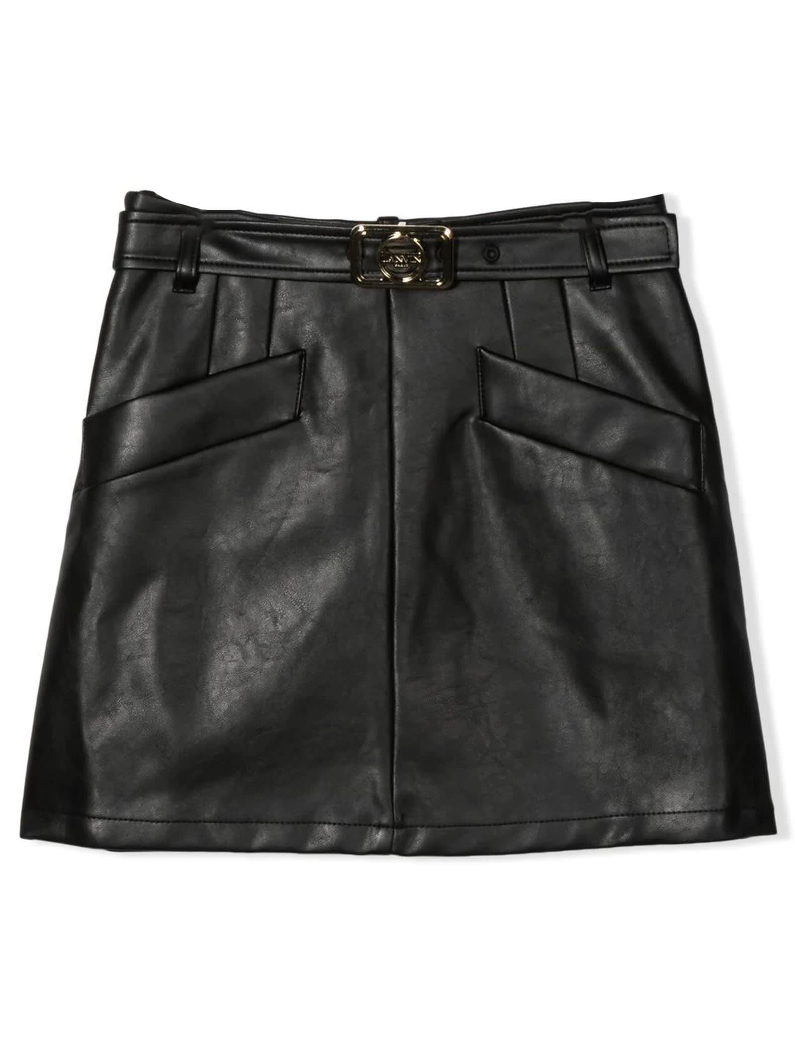 Lanvin Black Polyurethane Skirt