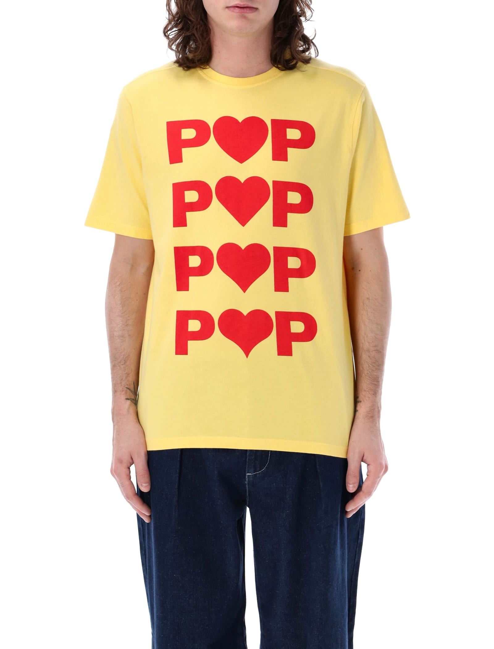 Shop Pop Trading Company Pop Heart T-shirt In Yellow