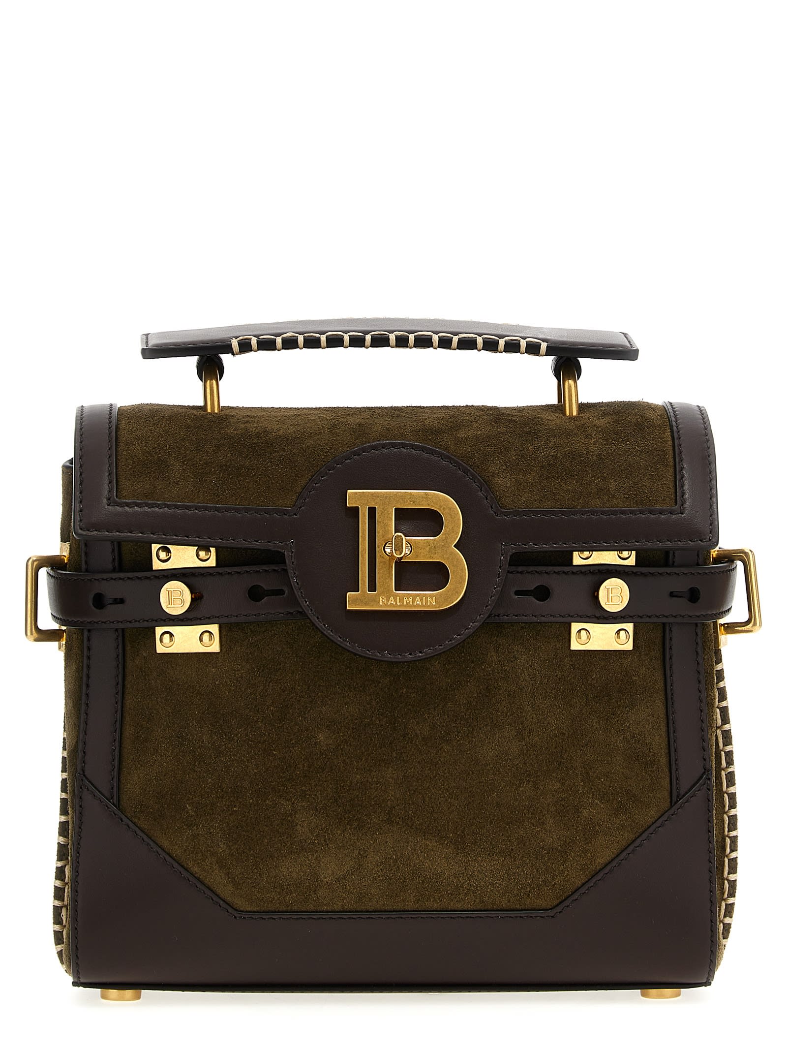 Shop Balmain B-buzz 23 Handbag In Green