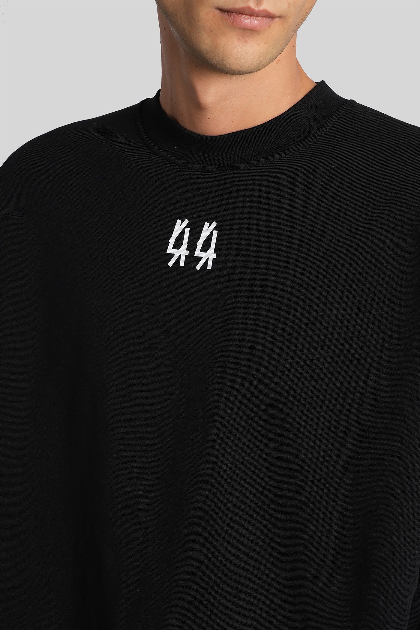 44 Label Group Logo-embroidered Frayed-edge Sweater In Blue