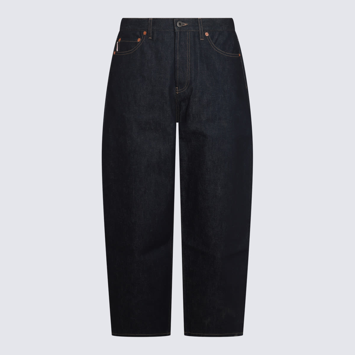 Shop Valentino Dark Blue Cotton Denim Jeans