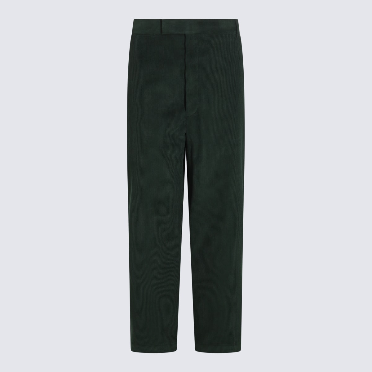 Thom Browne Dark Gree Cotton Pants In Green